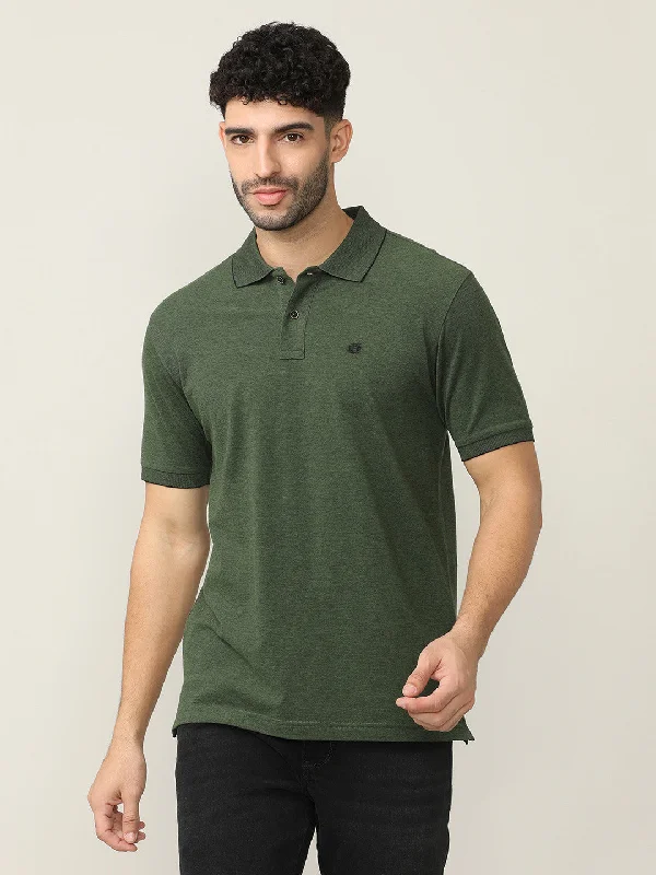 Men's tech-inspired office polo shirt-Olive Birdeye Pique Polo T-shirt