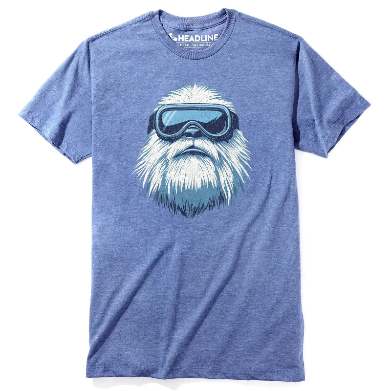 Men's inspiring graphic t-shirt-Yeti Skier T-Shirt