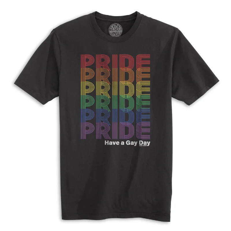 Men's artisanal t-shirt-Pride Rainbow Fade Organic Cotton T-shirt