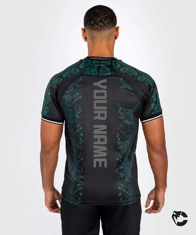 Men's activewear t-shirt-UFC Adrenaline by Venum Personalized Authentic Fight Night Men’s Jersey - Emerald Edition - Green/Black