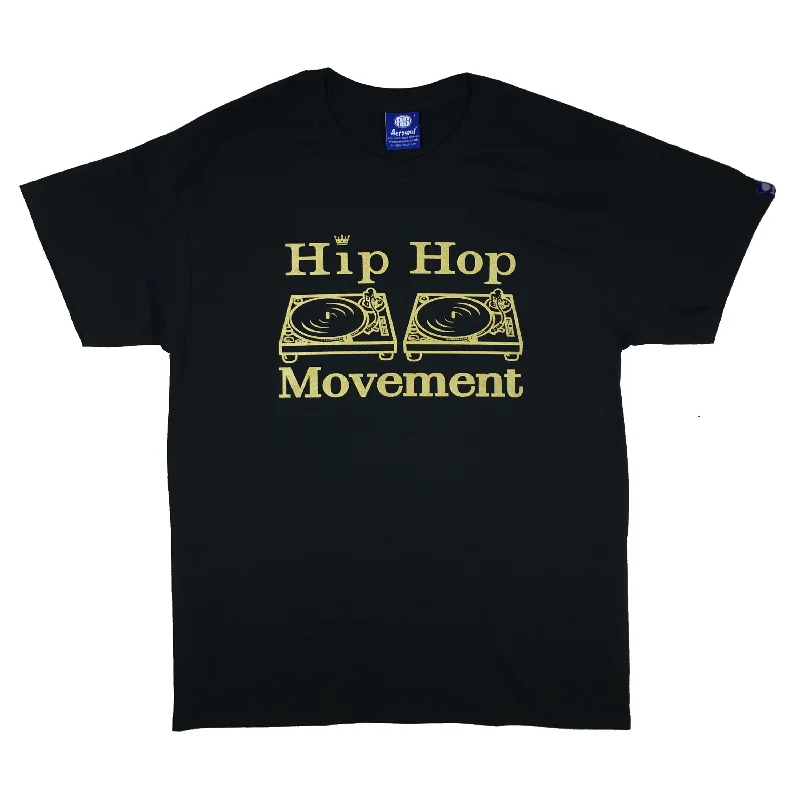 Men's minimalist t-shirt-Hip Hop Movement Teeshirt (Gold/Black)