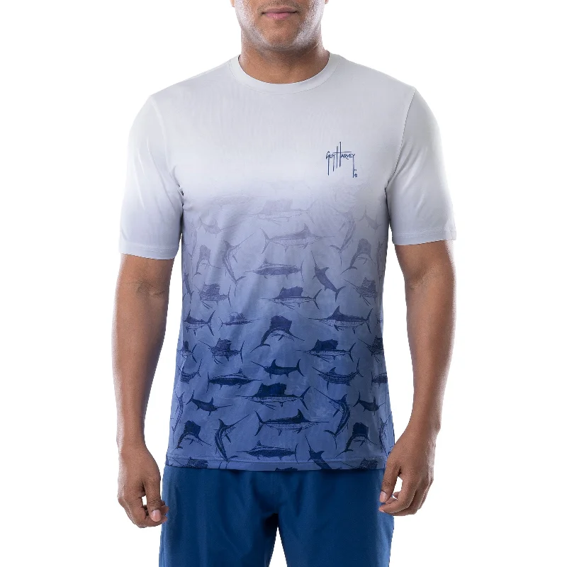 Men's brushed cotton t-shirt-Guy Harvey Men's T-Shirts Short Sleeve Performance