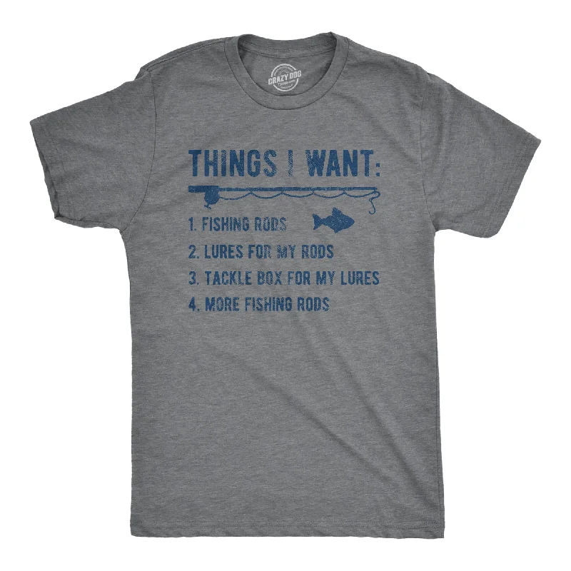 Men's minimalist t-shirt-Things I Want List Fishing Men's T Shirt