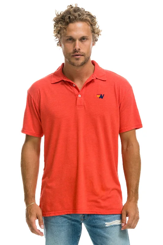 Men's sustainable casual polo shirt-AVIATOR NATION POLO - RED