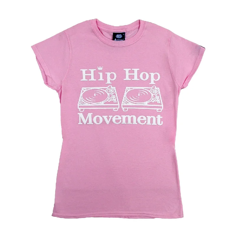 Men's eco-conscious t-shirt-Hip Hop Movement Ladies Teeshirt (Pink)