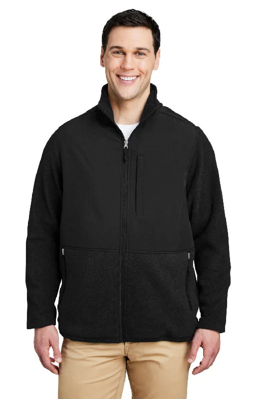 Men's antibacterial utility jacket-Core 365 Mens Journey Summit Hybrid Full Zip Jacket - Black