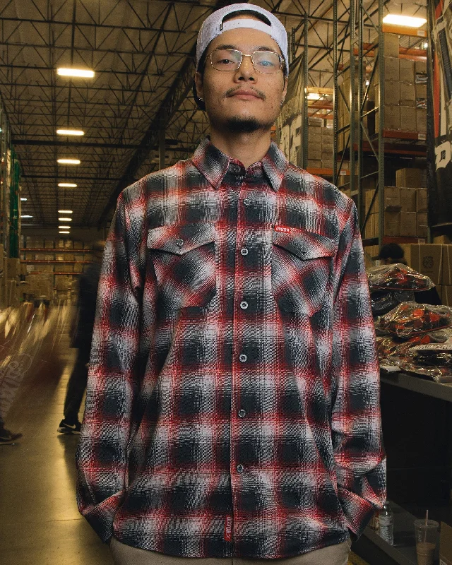 Men's pre-shrunk gym wear shirt-Equalizer Flannel