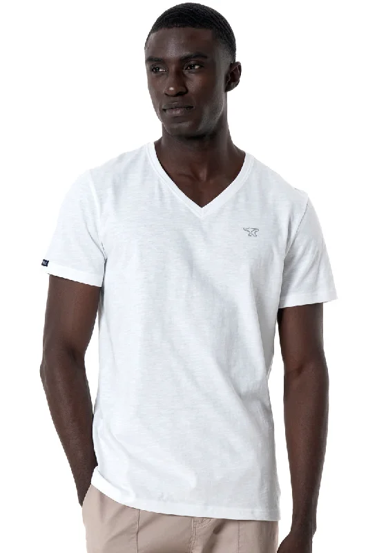 Men's embroidered t-shirt-V-Neck T-Shirt _ 145358 _ White