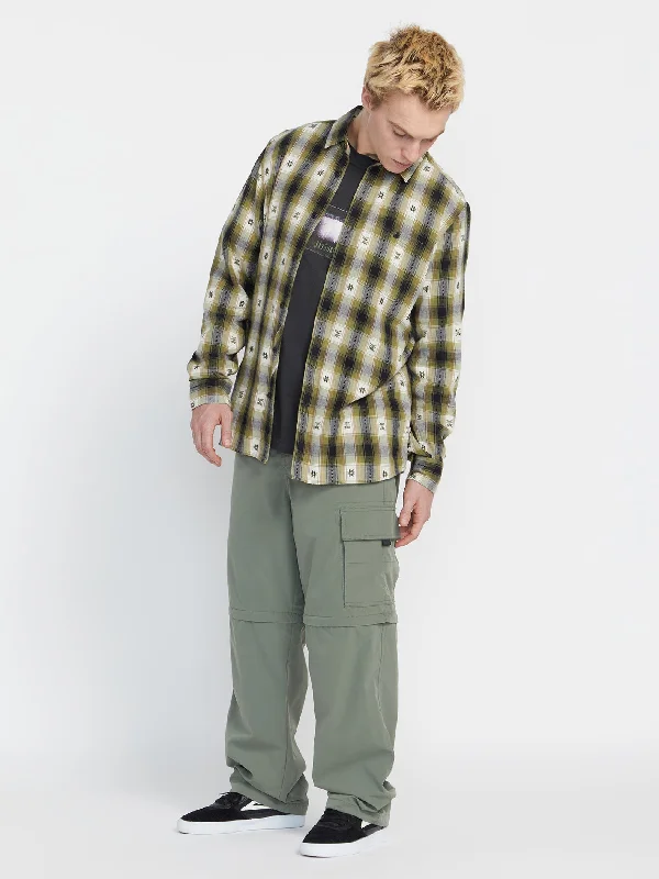 Men's breathable gym wear shirt-Skate Vitals Simon Bannerot Woven Flannel - Expedition Green