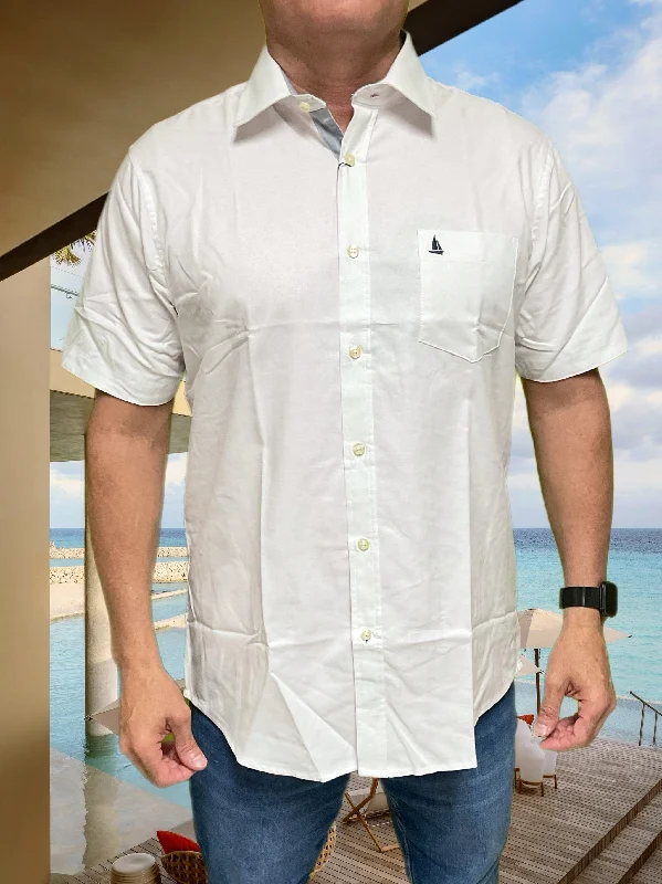 Men's weather-resistant gym wear shirt-Regatta Short Sleeve Men's Woven Shirts Solid