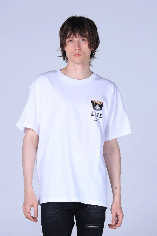 Men's ethical fashion t-shirt-Jack Russel - Men T-Shirts - Klassik TJ-OZ14/WH Oversized Jack Rider Mumble White