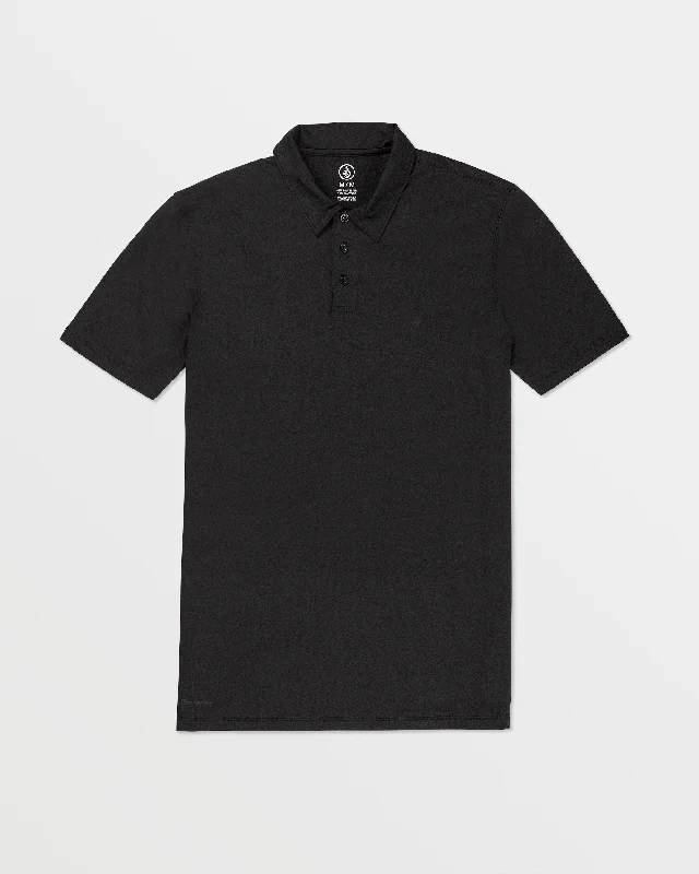 Men's summer dress wear shirt-Hazard Pro Polo Short Sleeve Shirt - Black