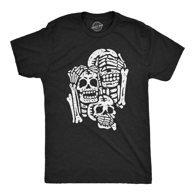 Men's laid-back t-shirt-Three Wise Skeletons Men's T Shirt