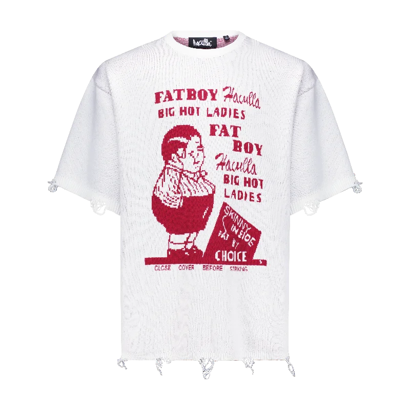 Men's avant-garde t-shirt-FAT BOY HACULLA SWEATER TEE