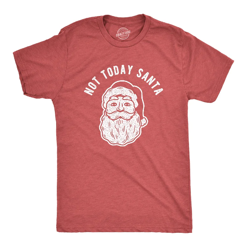 Men's embroidered t-shirt-Not Today Santa Men's T Shirt