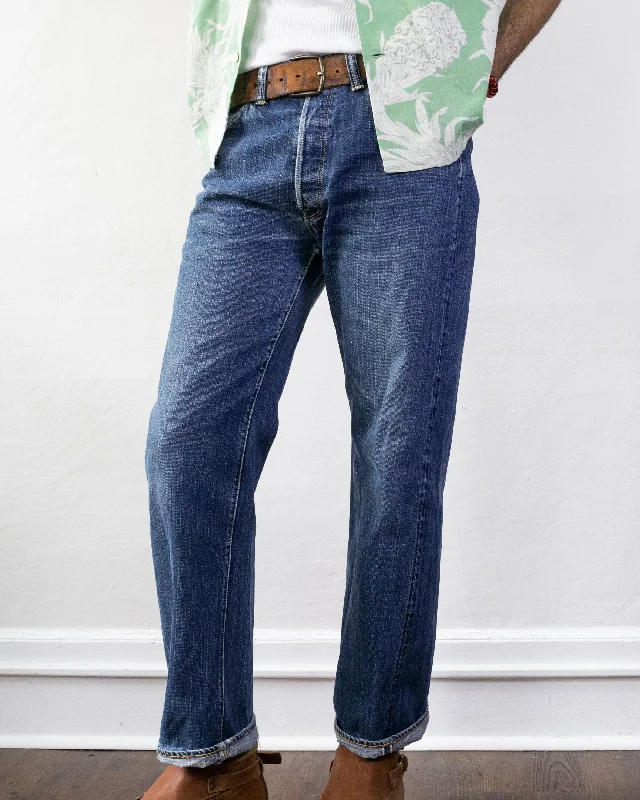 Men's breathable casual wear pants-Japanese Repro Selvedge Denim Jeans, Flat Head Brand - 34 x 34