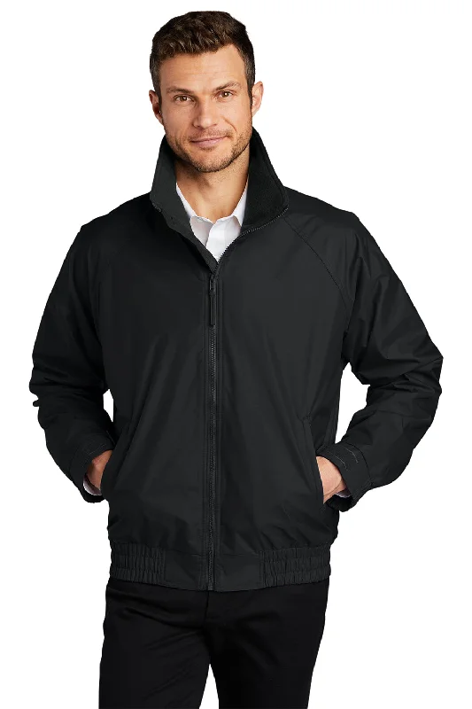 Men's performance raincoat-Port Authority Mens Competitor Wind & Water Resistant Full Zip Jacket - True Black