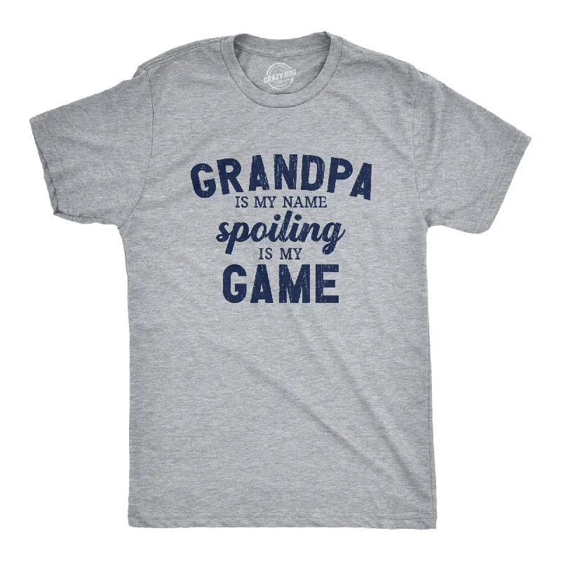 Men's nature-inspired t-shirt-Grandpa Is My Name Spoiling Is My Game Men's T Shirt