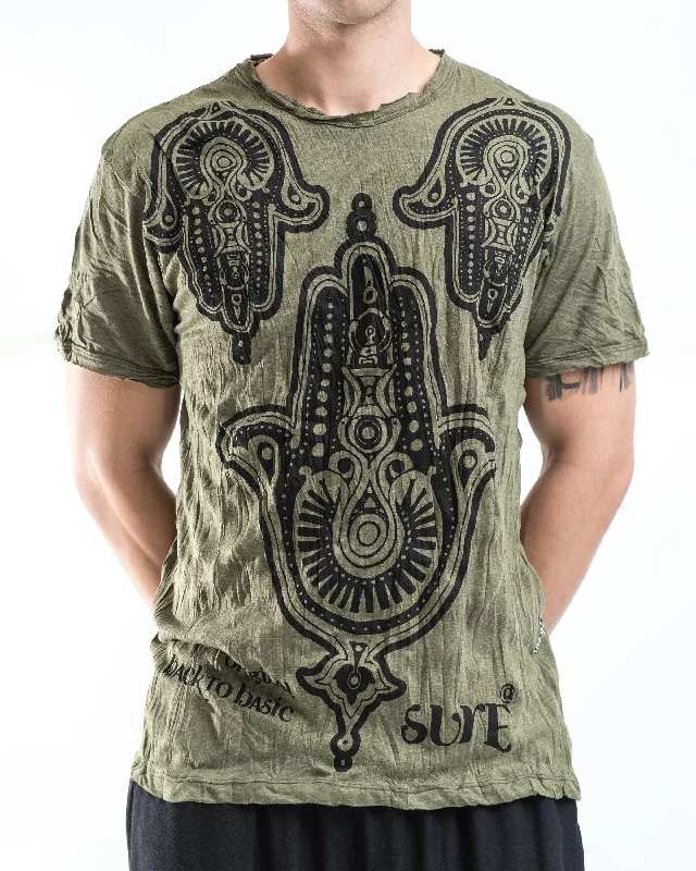 Men's nature-inspired t-shirt-Mens Three Hands T-Shirt in Green