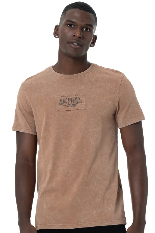 Men's eco-conscious t-shirt-Acid Wash T-Shirt _ 147298 _ Brown