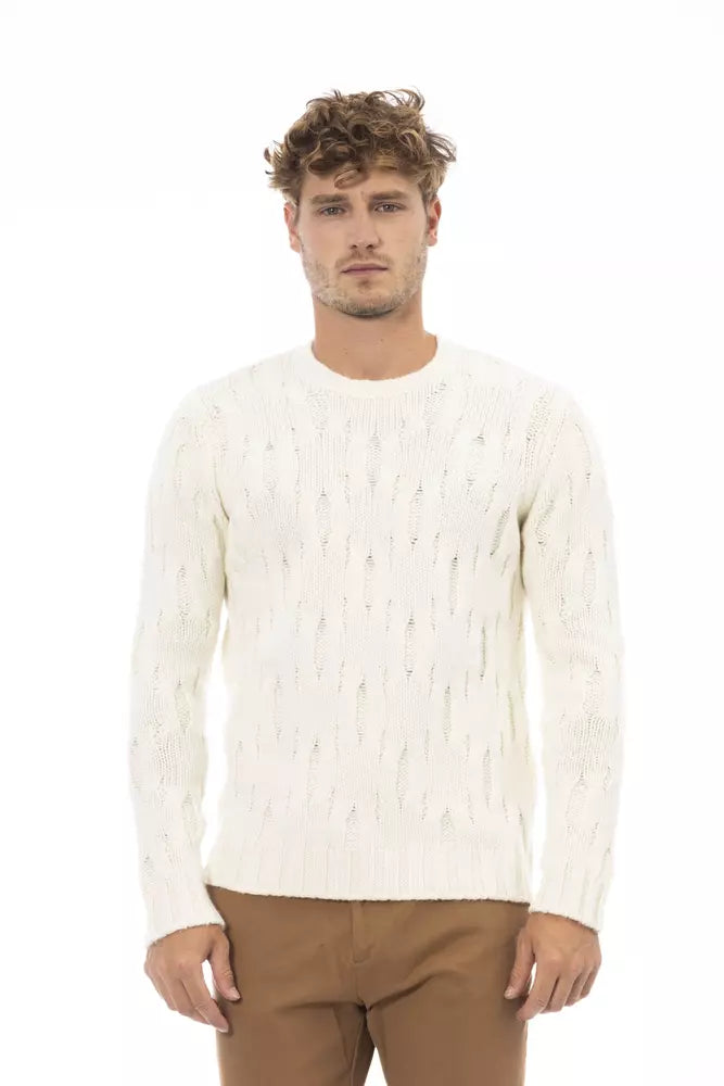 Men's shawl collar sweater-Alpha Studio Wool Men Men's Sweater