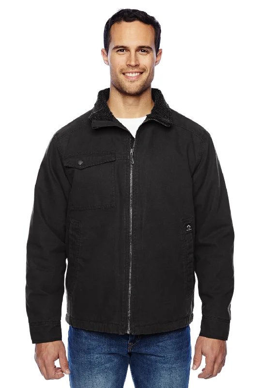 Men's modern field jacket-Dri Duck Mens Endeavor Canvas Full Zip Jacket - Black