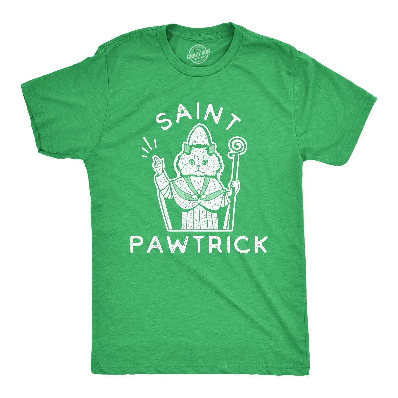 Men's contrast sleeve t-shirt-Saint Pawtrick Men's T Shirt