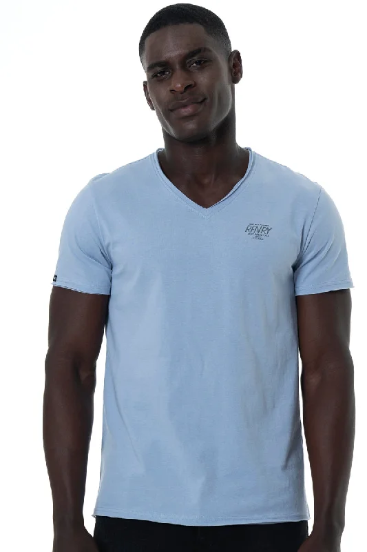 Men's nature-inspired t-shirt-Branded T-Shirt _ 151873 _ Blue