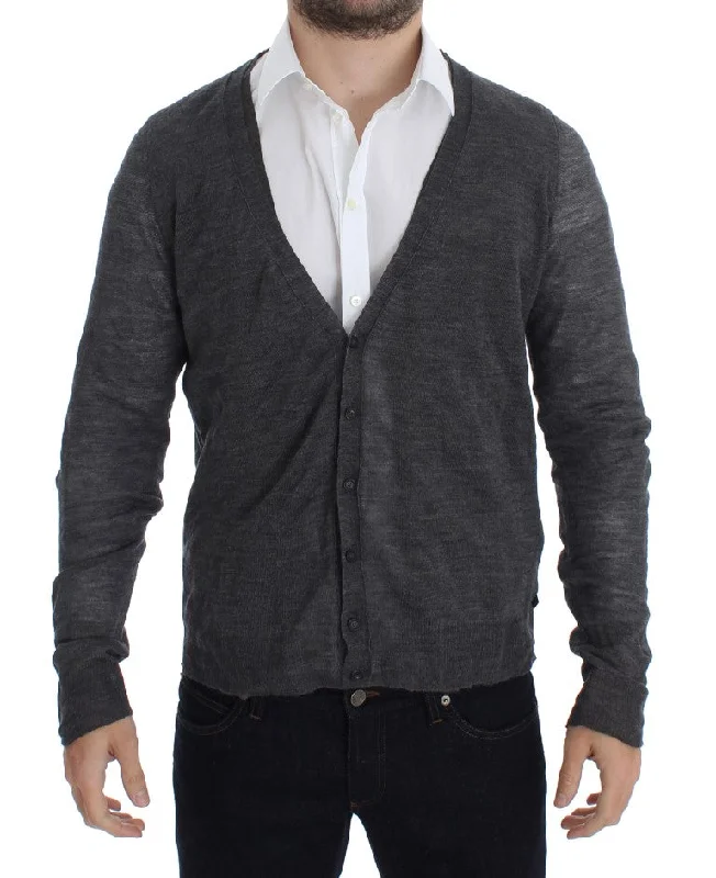 Men's fall sweater-Costume National Elegant Wool Blend Cardigan Men's Sweater