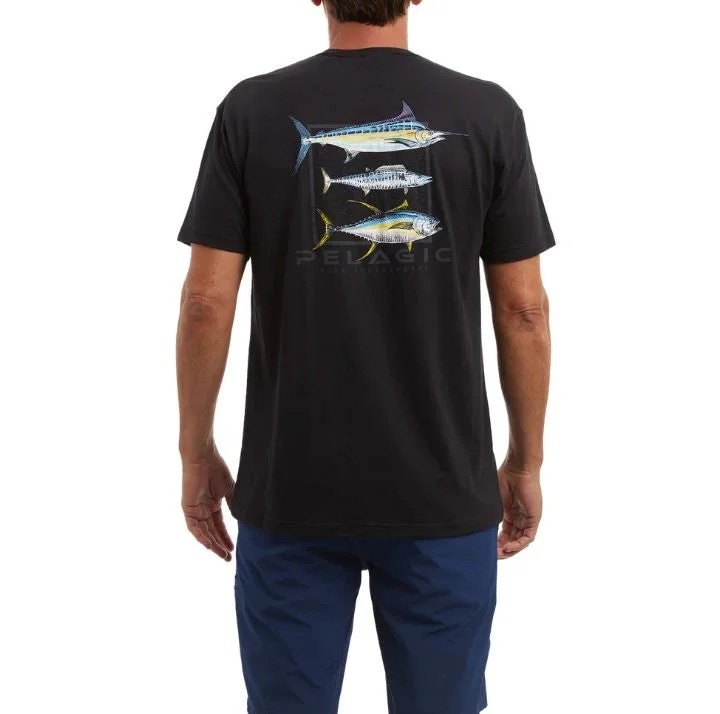 Men's hemp fabric t-shirt-Pelagic Men's T-Shirts Short Sleeve