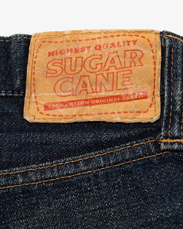 Men's pre-washed gym wear pants-Japanese Repro Denim Jeans, Sugar Cane & Co. Brand, Selvedge Denim, 11 - 30" x 38"