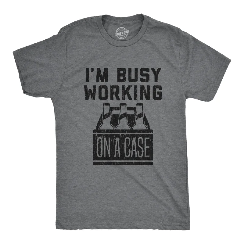 Men's jogger fit t-shirt-I'm Busy Working On A Case Men's T Shirt