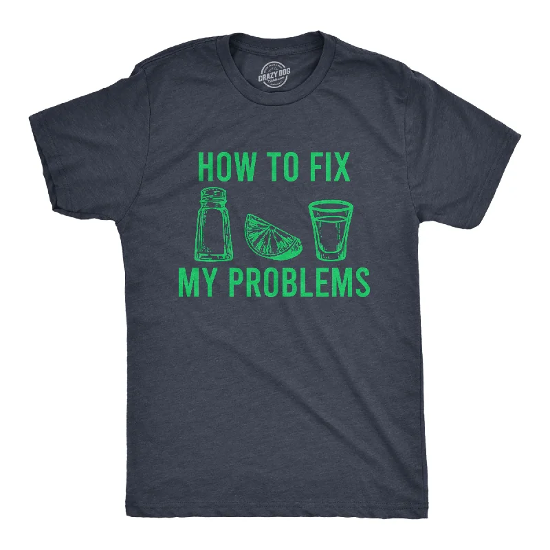 Men's contrast sleeve t-shirt-How To Fix My Problems Men's T Shirt