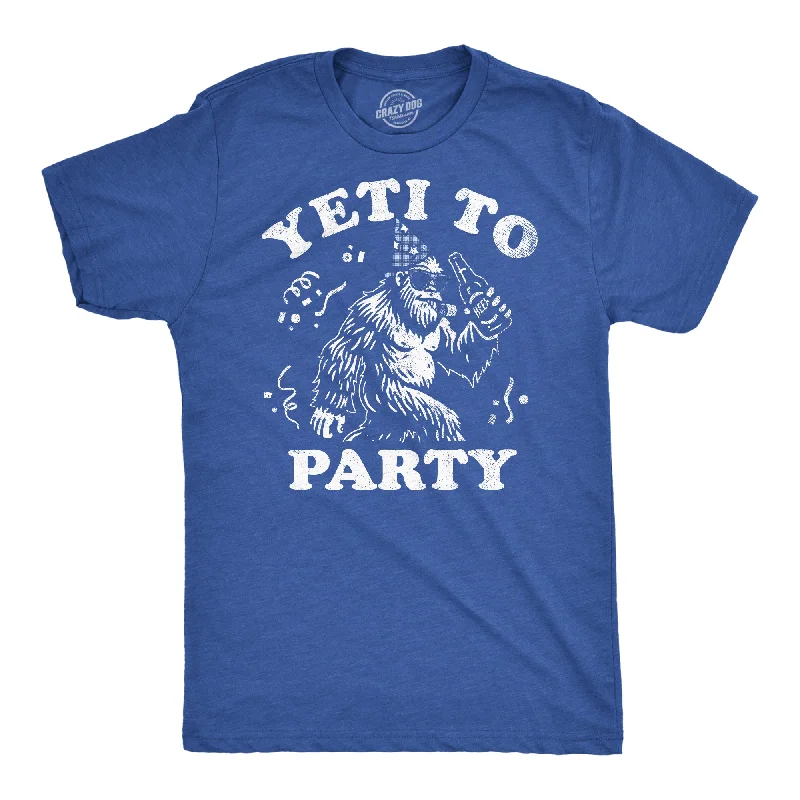 Men's minimalist t-shirt-Yeti To Party Men's T Shirt