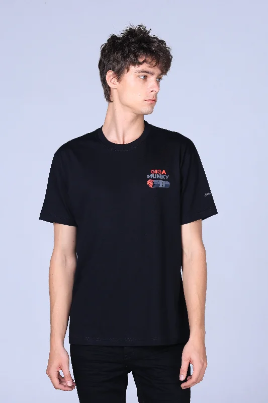 Men's minimalist t-shirt-Jack Russel - Men T-Shirts - Klassik TJ-OZ19/BK Oversized Giga Munky Black