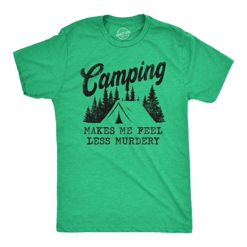 Men's jogger fit t-shirt-Camping Makes Me Feel Less Murdery Men's T Shirt