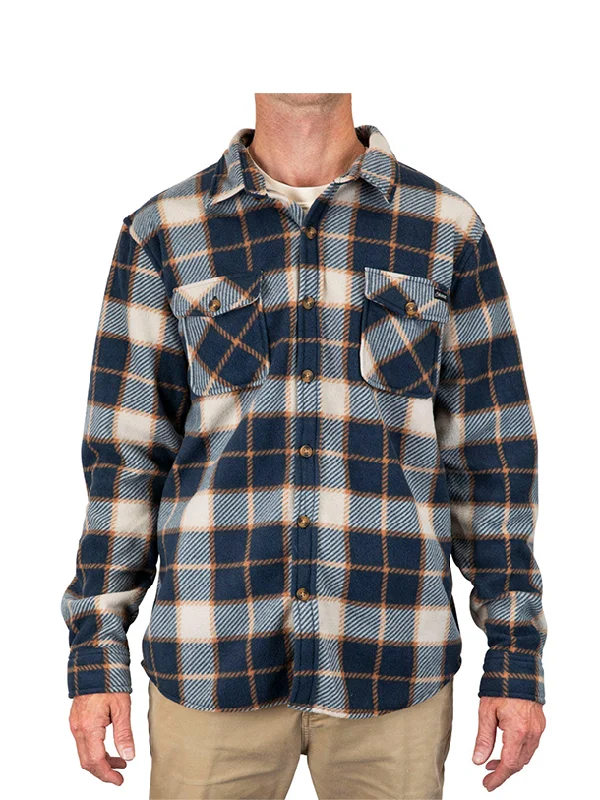 Men's adventure-ready travel wear shirt-Stewart Montano Polar Fleece Plaid