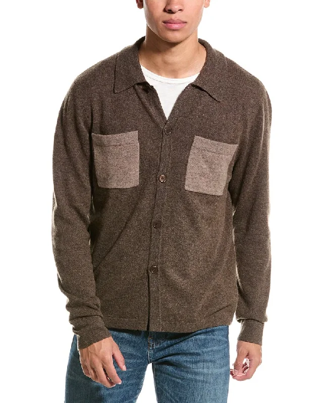 Men's windproof sweatshirt-Kier+J Wool & Cashmere-Blend Overshirt