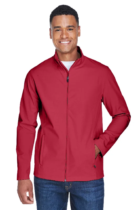 Men's pre-shrunk leather jacket-Team 365 Mens Leader Windproof & Waterproof Full Zip Jacket - Scarlet Red