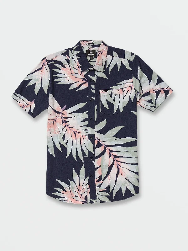 Men's modern travel shirt-Seeweed Short Sleeve Shirt - Navy