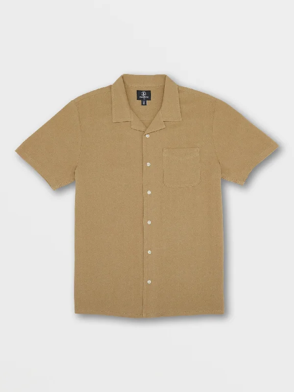 Men's wrinkle-resistant casual wear shirt-Hobarstone Short Sleeve Shirt - Sand Brown