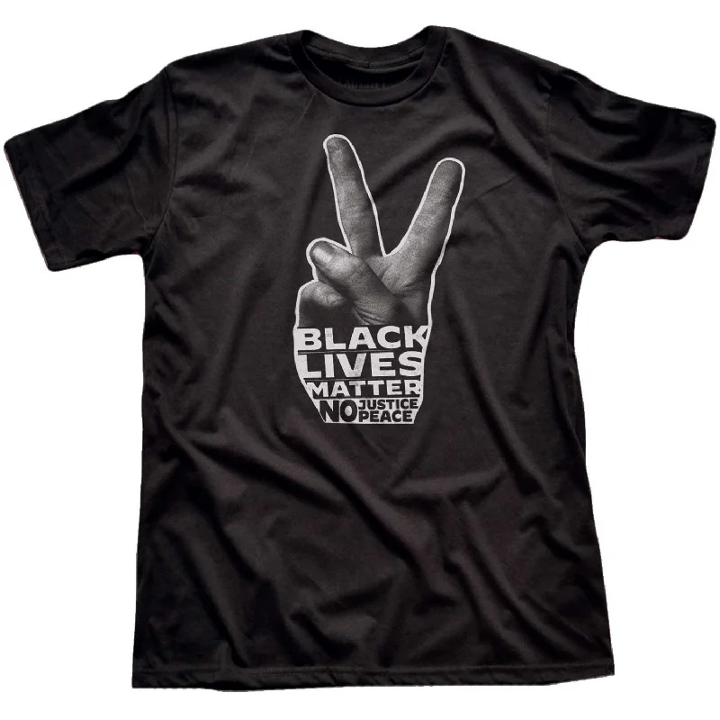 Men's casual fit t-shirt-Black Lives Matter Peace Hand T-shirt | Supports Racial Equality