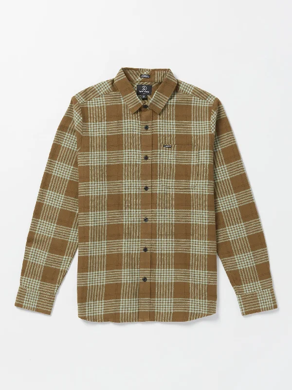 Men's tech-inspired office wear shirt-Caden Plaid Flannel - Mud