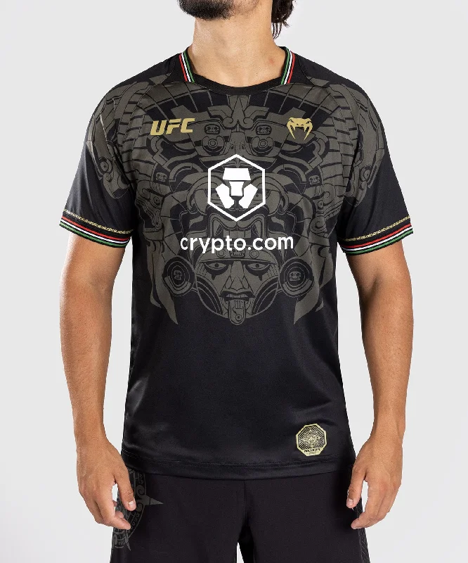 Men's artisanal t-shirt-Noche UFC by Venum Authentic Fight Night Men’s Walkout Jersey - Black