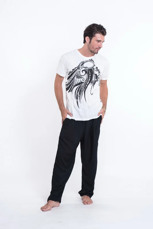 Men's minimalist t-shirt-Mens Indian Chief T-Shirt in White