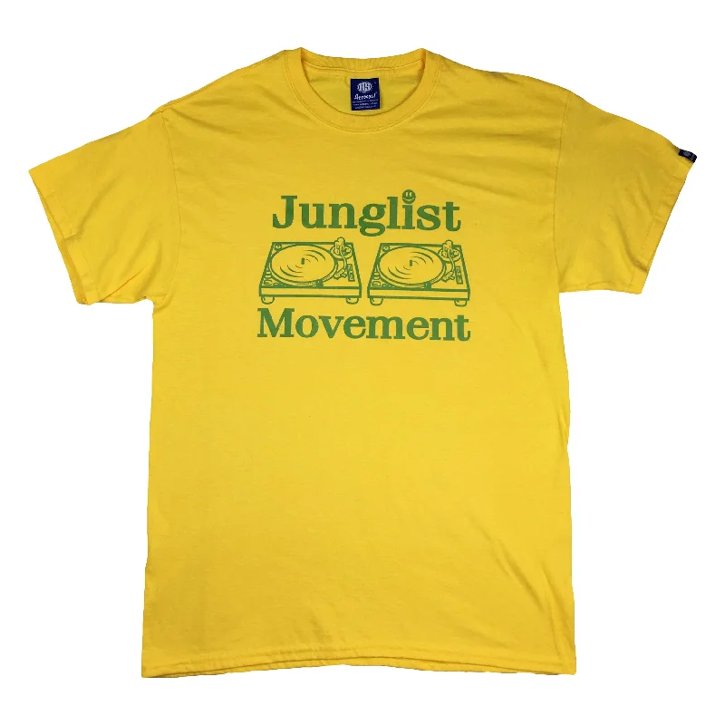 Men's activewear t-shirt-Junglist Movement T-Shirt Yellow (Green)