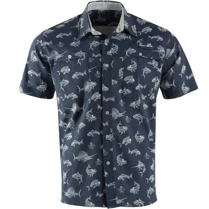 Men's tech-inspired office wear shirt-Salt Life Short Sleeve Men's Woven Shirts