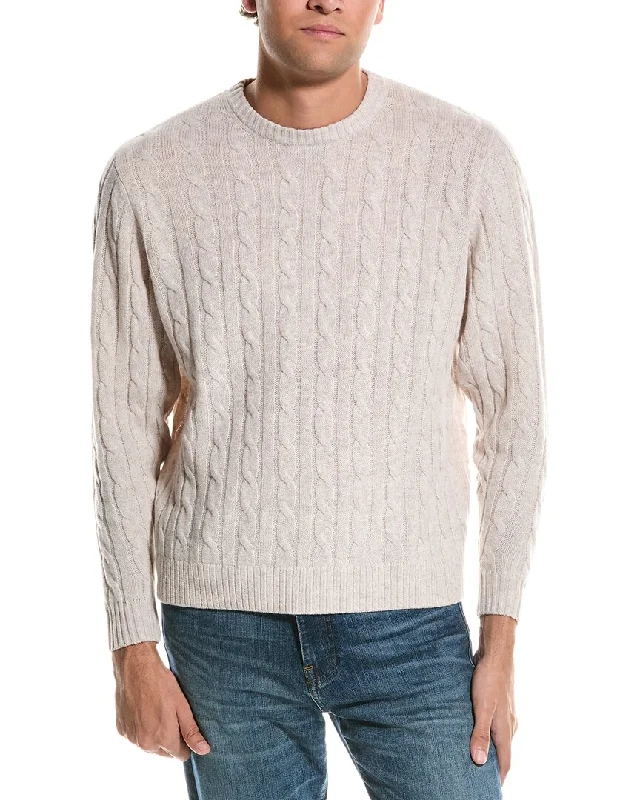 Men's breathable sweatshirt-Alashan Cable Wool Pullover