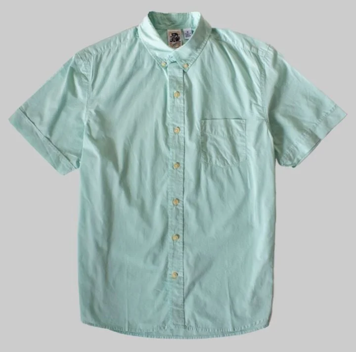 Men's non-iron casual wear shirt-Kennington Short Sleeve Men's Woven Shirts Solid Dyed