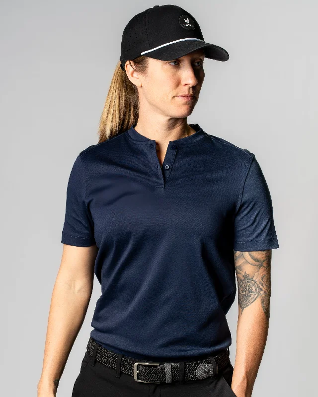 Men's sporty office polo shirt-HYBRID BLADE POLO - Navy